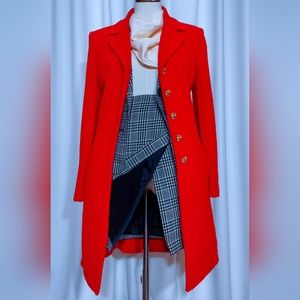 St John Couturier Red Wool Coat
